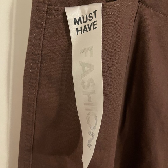 CARGO PANT Tinseltown hi-rise‎ junior 5/27 BROWN LOTS OF POCKETS SUPER WIDE LEG - Picture 4 of 16